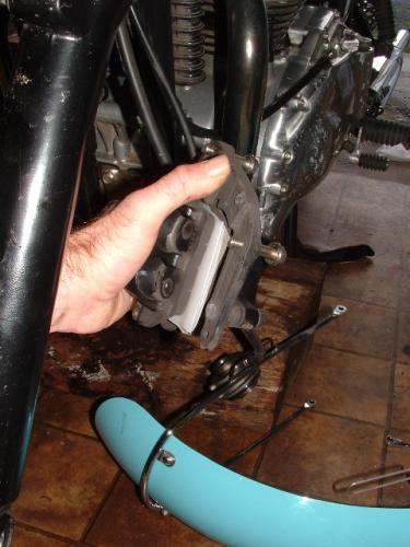 Securing the front brake caliper