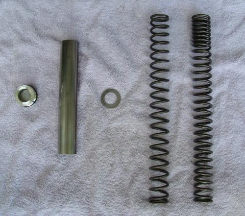 Fork cap, spacer, washer and springs